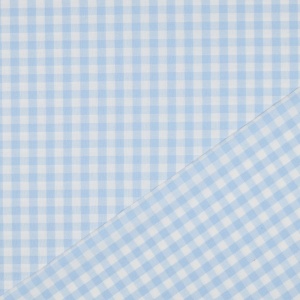 Material bumbac tesut yarn dyed - Vichy Light Blue 10mm - Img 2