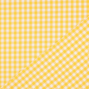 Material bumbac tesut yarn dyed - Vichy Yellow 10mm - Img 3