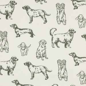 Material Canvas - Dogs Ecru-Green - Img 2