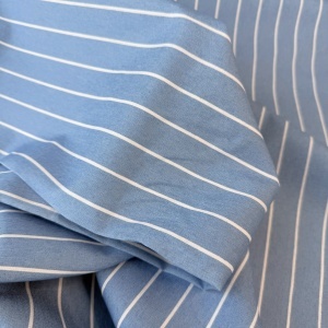 Material Chambray bumbac - Denim Stripes Light Blue