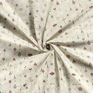 Material Craciun Poplin - Foil Deco Ivory - Img 1
