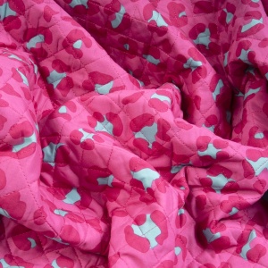 Material matlasat cu doua fete - Ethnic Leopard Fuchsia - Img 2