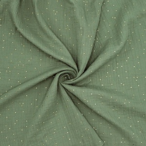 Muselina cu buline aurii - Glitz Khaki