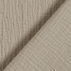 Muselina din bumbac - Dobby Beige - Img 3