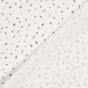 Muselina imprimata - Tiny Floral White - Img 3