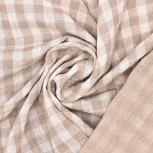 Muselina in carouri Vichy - Stone Beige