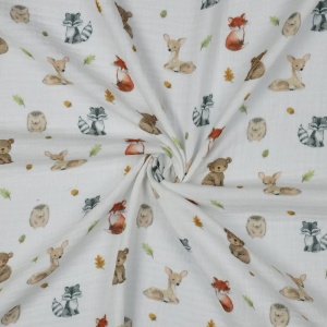 Muselina premium imprimata digital - Forest Animals - Img 2