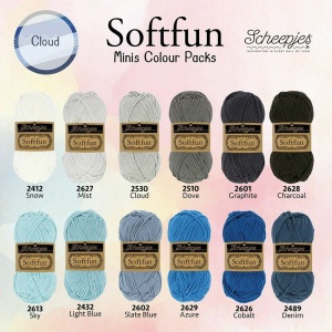 Pachet 12 sculuri x 20 gr - Scheepjes Softfun Cloud - Img 2