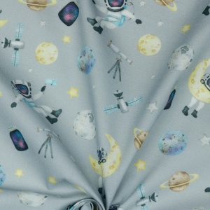 Poplin imprimat digital - Space Grey