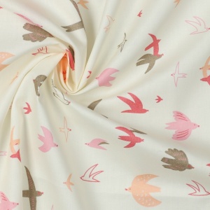 Poplin premium - Birds Snow