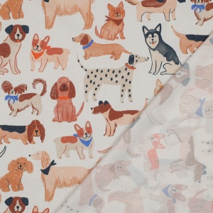 Poplin premium digital - Dogs White - Img 3