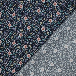 Poplin premium digital - Garden Flowers Navy - Img 3