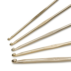 Set de 5 crosete metalice Prym, 2.5 - 5 mm - auriu