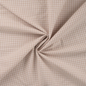 Bumbac gofrat Seersucker cu carouri Vichy - Sand