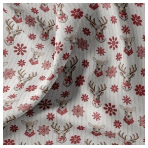 Bumbac imprimat digital - Festive Deer - Img 2