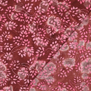 Bumbac imprimat manual - Batik Block Leaves Red - Img 3