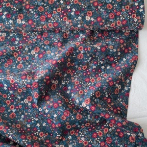 Bumbac Reiat Velur Babycord - Vintage Garden Blue - Img 2
