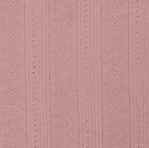 Cupon 1.4m - Bumbac voal brodat- Multi Stripes Old Rose - Img 2
