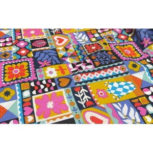 Cupon 35 cm - Poplin premium imprimat - Bimba Black - Img 3