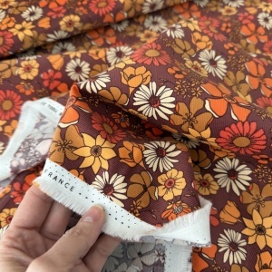 Cupon 40 cm - Bumbac Reiat Velur Babycord - Autumn Garden