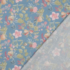 Cupon 50cm - Poplin premium digital - Flowers Pastel Blue - Img 3