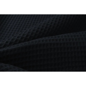 Cupon 75 cm - Tesatura din Bumbac Waffle - Black - Img 3