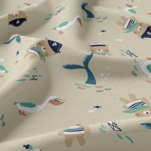 Cupon 90 cm - Bumbac imprimat - Wilblue Linen