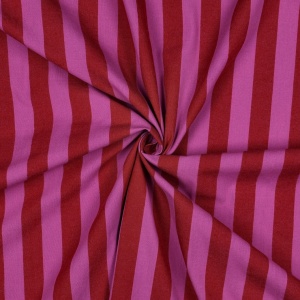 Cupon 90cm - Material bumbac prespalat in dungi Yarn Dyed - Red Fuchsia - Img 2