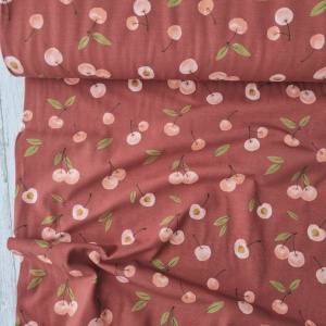 Jerse bumbac digital imprimat cu cirese - Cherry Red - Img 3
