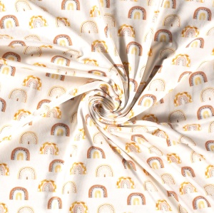 Jerse bumbac digital print - Rainbow Off White - Img 2