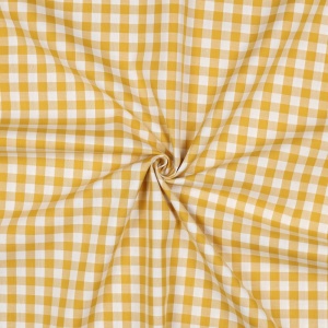 Material bumbac tesut yarn dyed - Vichy Ochre 10mm - Img 3
