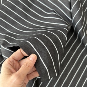 Material Chambray bumbac - Denim Stripes Black - Img 2