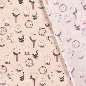 Material Craciun Poplin - Wreath Pink - Img 2