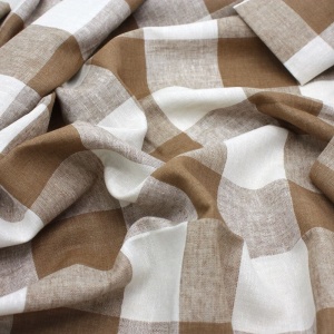 Material in si vascoza - Yarn Dyed Checks Light Brown - Img 2