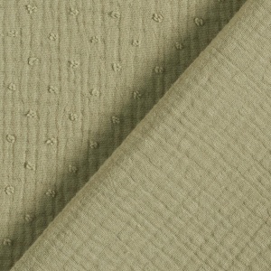 Muselina din bumbac - Dobby Olive Green - Img 3