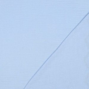 Muselina din bumbac finisata cu bordura Scallop - Light blue - Img 4