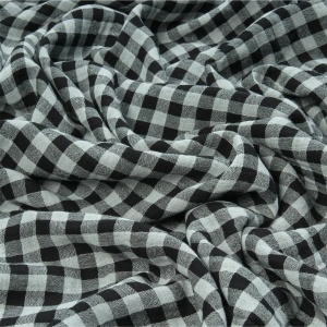 Muselina in carouri Vichy - Black