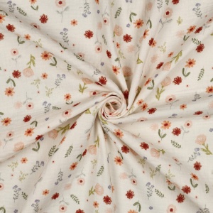 Muselina premium imprimata digital - Autumn Flowers - Img 2
