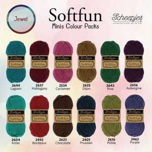Pachet 12 sculuri x 20 gr - Scheepjes Softfun Jewel - Img 2