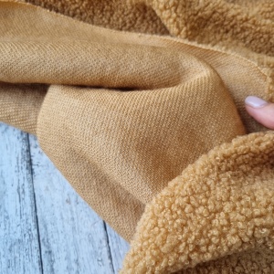 Plush Teddy Sherpa Boucle - Camel - Img 1
