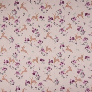 Poplin imprimat - Deer and Roses Grey