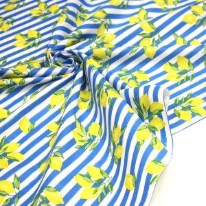 Poplin premium imprimat - Limoni Blue - Img 2
