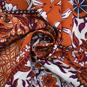 Voal batist de bumbac - Enjoy Patchwork Cognac - Img 4