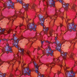 Voal de bumbac imprimat digital - Flowers Burgundy