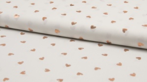 Bumbac imprimat cu auriu - Gold Hearts