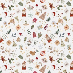 Bumbac imprimat digital - All Things Christmas - cupon 38cm - Img 1