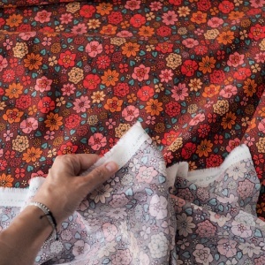 Bumbac Reiat Velur Babycord - Autumn Flowers - Img 3