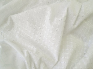Bumbac subtire cu broderie - Lattice Ivory - Img 2