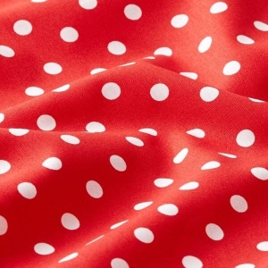 Cupon 35 cm - Bumbac imprimat - Dots Red