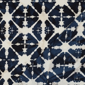 Cupon 55cm - Bumbac imprimat manual - Batik Block Spash Navy - Img 3